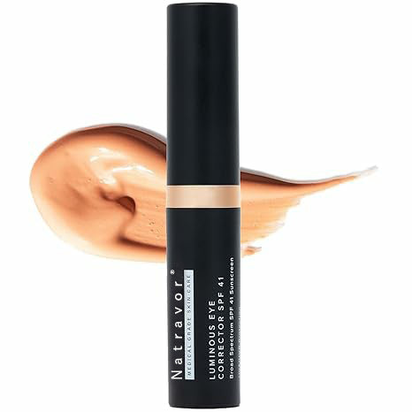 Natravor™ Luminous Eye Corrector SPF 41, Under Eye Color Corrector for Dark Circles, Anti-Aging Tinted Eye Cream, Hydrating Eye Serum with Peach Undertone FSA/HSA Eligible