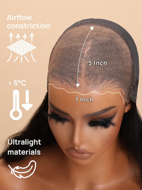 Straight Bob Wig 7x5 Pre-Bleached Natural Looking Glueless Wig with Invisi Drawstring
