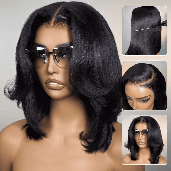 Straight Bob Wig 7x5 Pre-Bleached Natural Looking Glueless Wig with Invisi Drawstring