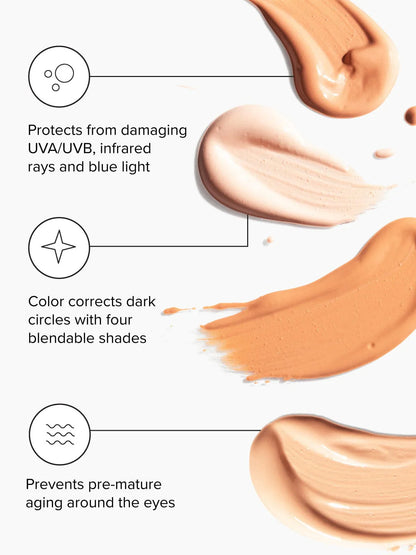 Natravor™ Luminous Eye Corrector SPF 41, Under Eye Color Corrector for Dark Circles, Anti-Aging Tinted Eye Cream, Hydrating Eye Serum with Peach Undertone FSA/HSA Eligible